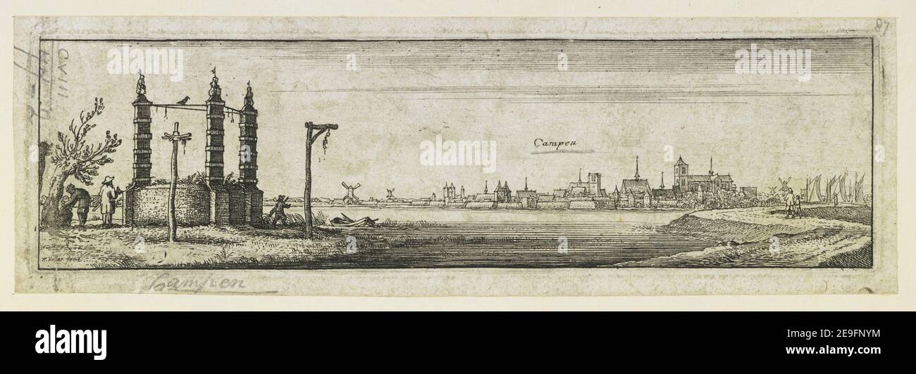 Campen. Autor Hollar, Wenzel 108,77.2. Erscheinungsort: [Köln] Verlag: [Unbekannter Verlag] Erscheinungsdatum: [1635] Art der Publikation: 1 Print Medium: Radierung Maße: Platemark 48,0 x 16,6 cm Ex-Besitzer: George III, King of Great Britain, 1738-1820 Stockfoto