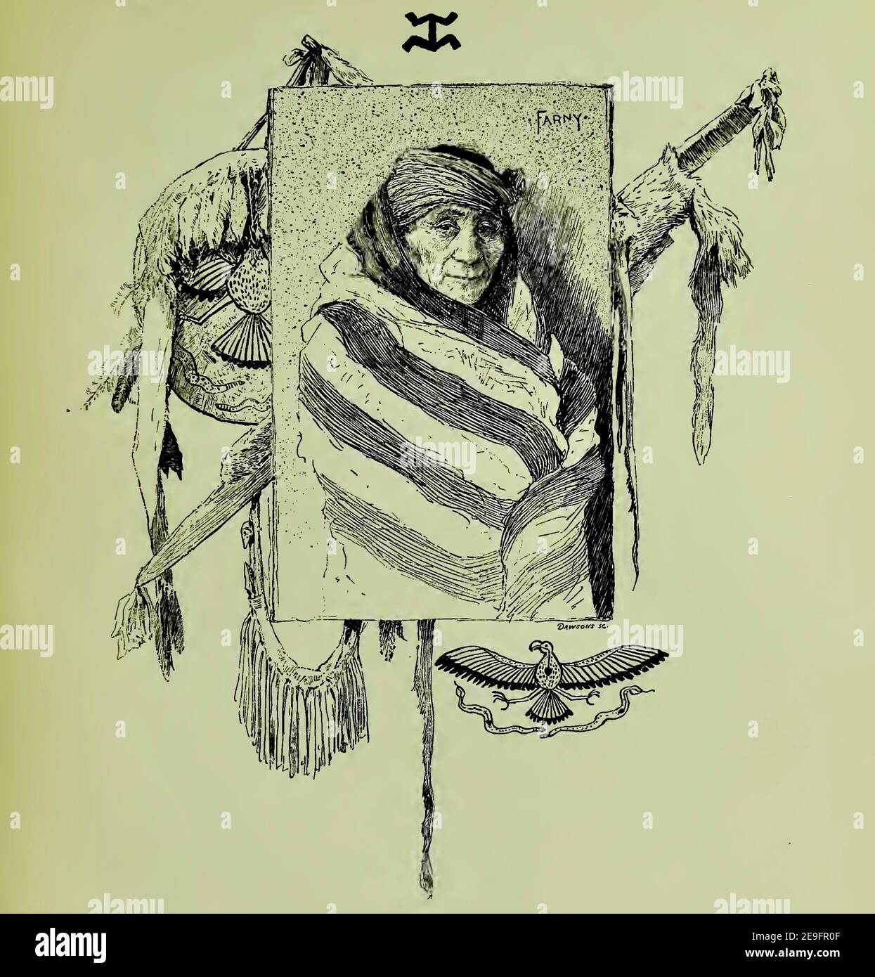 Henry Farny Illustration eines amerikanischen Ureinwohner Stockfoto