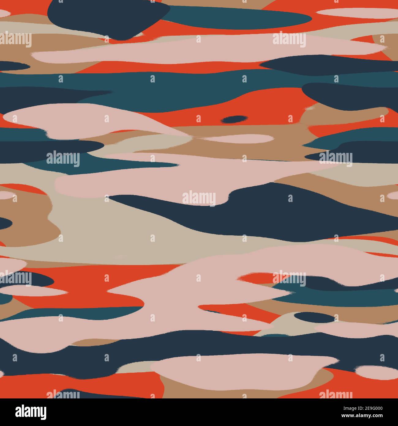 Nahtloses, unifarbenes, flaches Camo-Digitalmuster Stockfoto