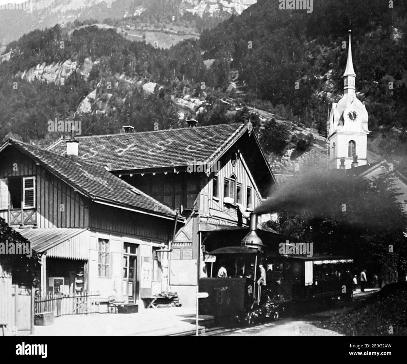 Vitznau Bahnhof, Schweiz, viktorianische Zeit Stockfotografie - Alamy