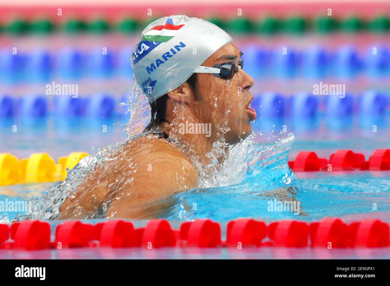 Der Italiener Luca Marin tritt am 6. August 2006 bei den europameisterschaften im Schwimmen in Budapest, Ungarn, auf dem 400 Meter Medley der Männer an. Foto von Nicolas Gouhier/Cameleon/ABACAPRESS.COM Stockfoto