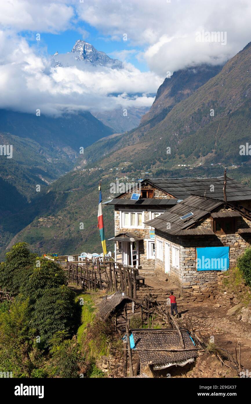 Portse Thanga Gipfel und Eingang zum khumbu Tal - Lukla - Nepal Stockfoto