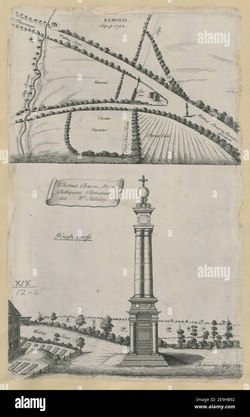 BENONIS September 9. 1722. Autor Stukeley, William 19,12.c. Erscheinungsort: [London] Verlag: [William Stukeley] Erscheinungsdatum: [1724, oder möglicherweise früher] Objekttyp: 1 Print Medium: Radierung Maße: Blatt 27,7 x 17,4 cm Ex-Besitzer: George III, King of Great Britain, 1738-1820 Stockfoto