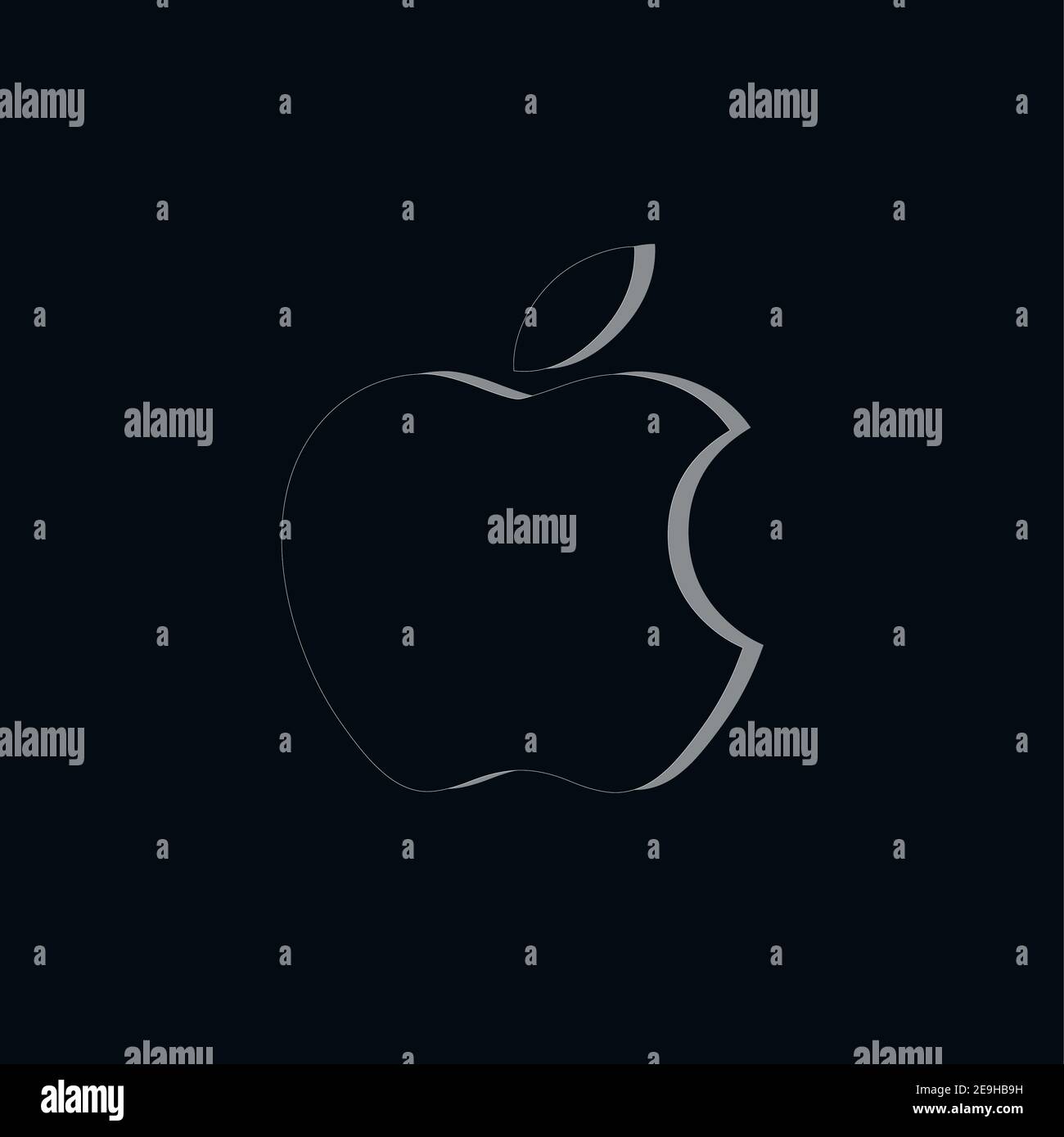 Apple Firmenlogo, Licht Schatten Stil Stockfoto