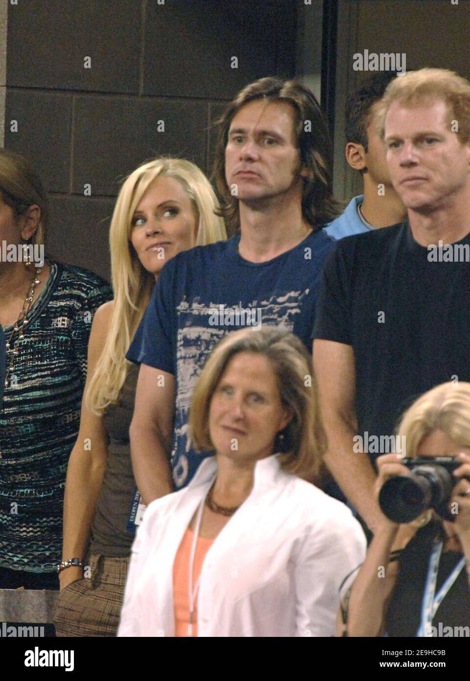 Jim Carrey und Jenny McCarthy besuchen die 2006 US Open Frauen nal gespielt in Flushing Meadow in New York City, NY, USA am 9. September 2006. Foto von Lionel Hahn/Cameleon/ABACAPRESS.COM Stockfoto