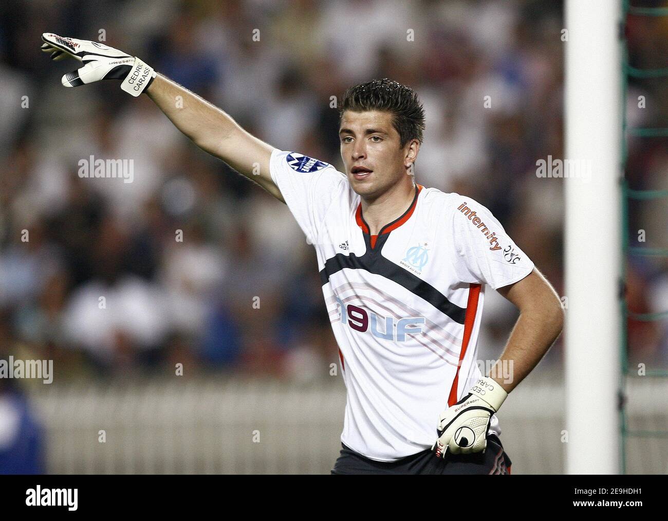 OM's Cedric Carrasso während des französischen Fußballspiels der ersten Liga Paris Saint-Germain gegen Olympique de Marseille im Parc des Princes in Paris, Frankreich, am 10. September 2006. OM besiegte PSG 3-1. Foto von Christian Liewig/ABACAPRESS.COM Stockfoto