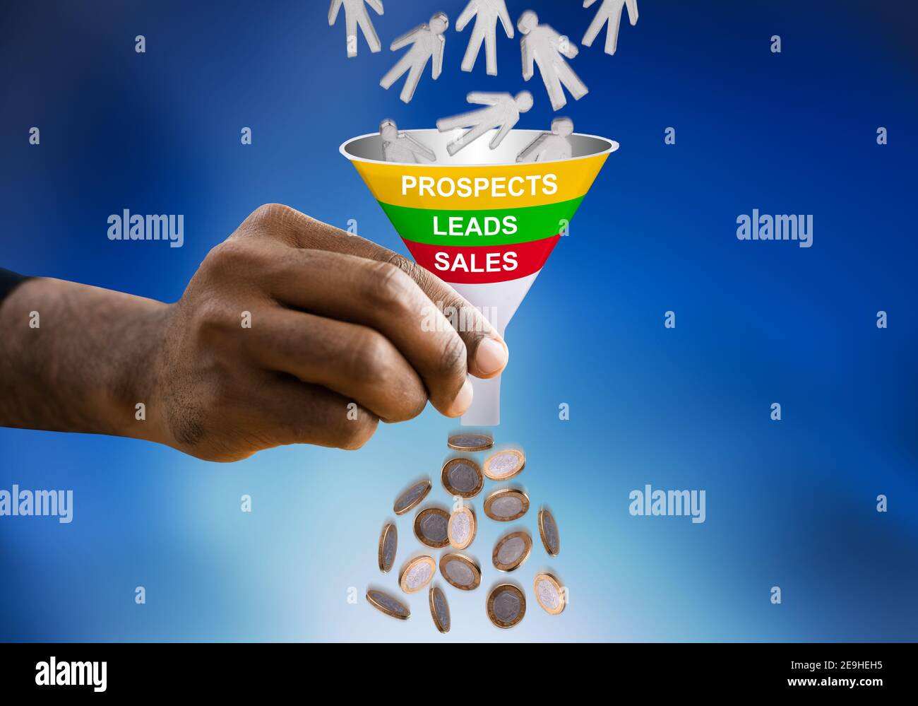 African Sales, Lead Und Prospects Funnel Automation Stockfoto