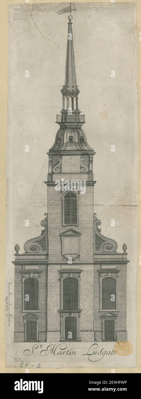 St. Martin, Ludgate. Visual Material information: Titel: St. Martin, Ludgate. 23,25.2. Ort der Veröffentlichung: [London?] Verlag: [Verlag nicht identifiziert] Erscheinungsdatum: [Zwischen 1700 und 1750] Artikeltyp: 1 Druckmedium: Radierung und Gravur Maße: Blatt 41 x 15 cm (getrimmt) ehemaliger Besitzer: George III, King of Great Britain, 1738-1820 Stockfoto