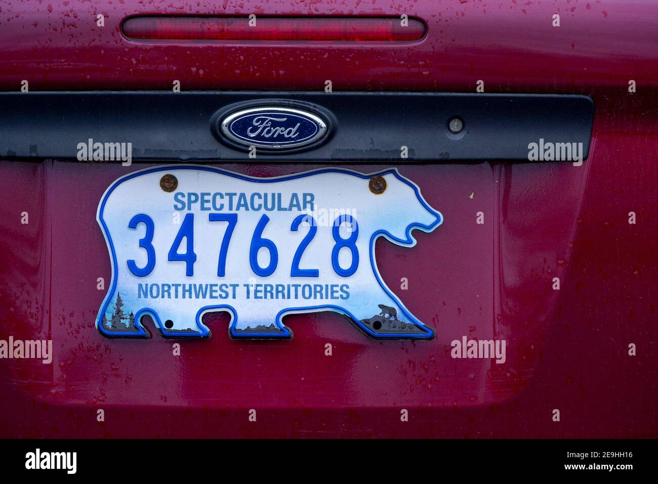 Eisbären geformt, Kfz-Kennzeichen für die Northwest Territories Stockfoto