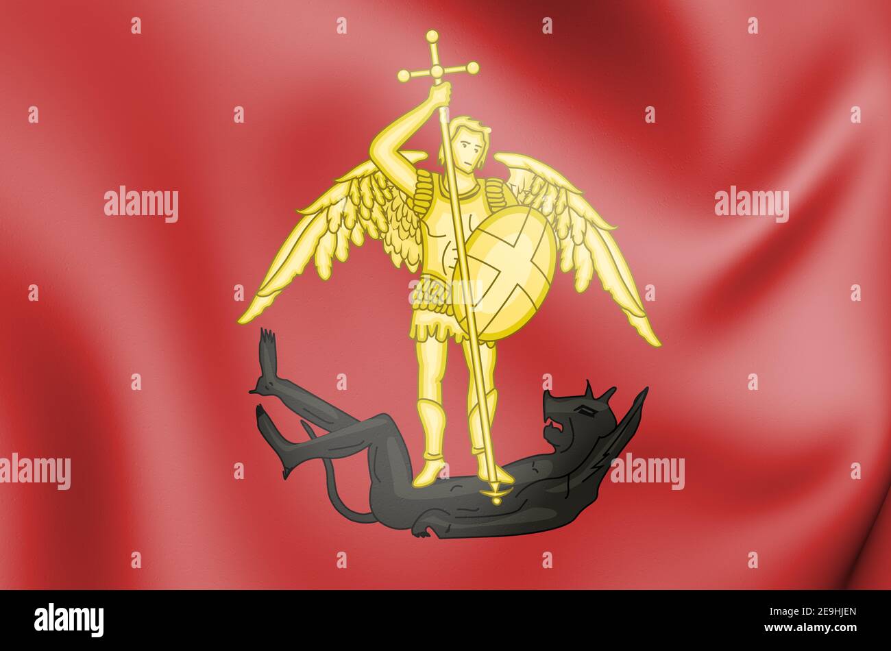 3D-Markierung von Brüssel, Belgien. 3D-Darstellung. Stockfoto
