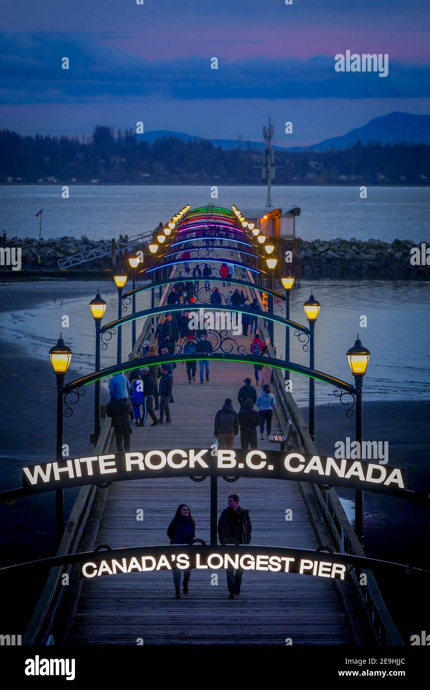 White Rock Pier, White Rock, British Columbia, Kanada Stockfoto