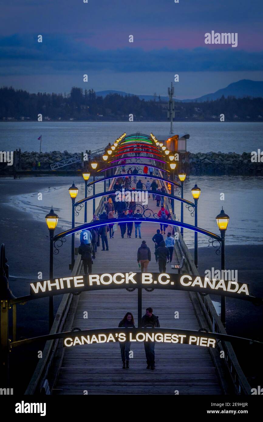 Kanadas längster Pier, White Rock, British Columbia, Kanada Stockfoto