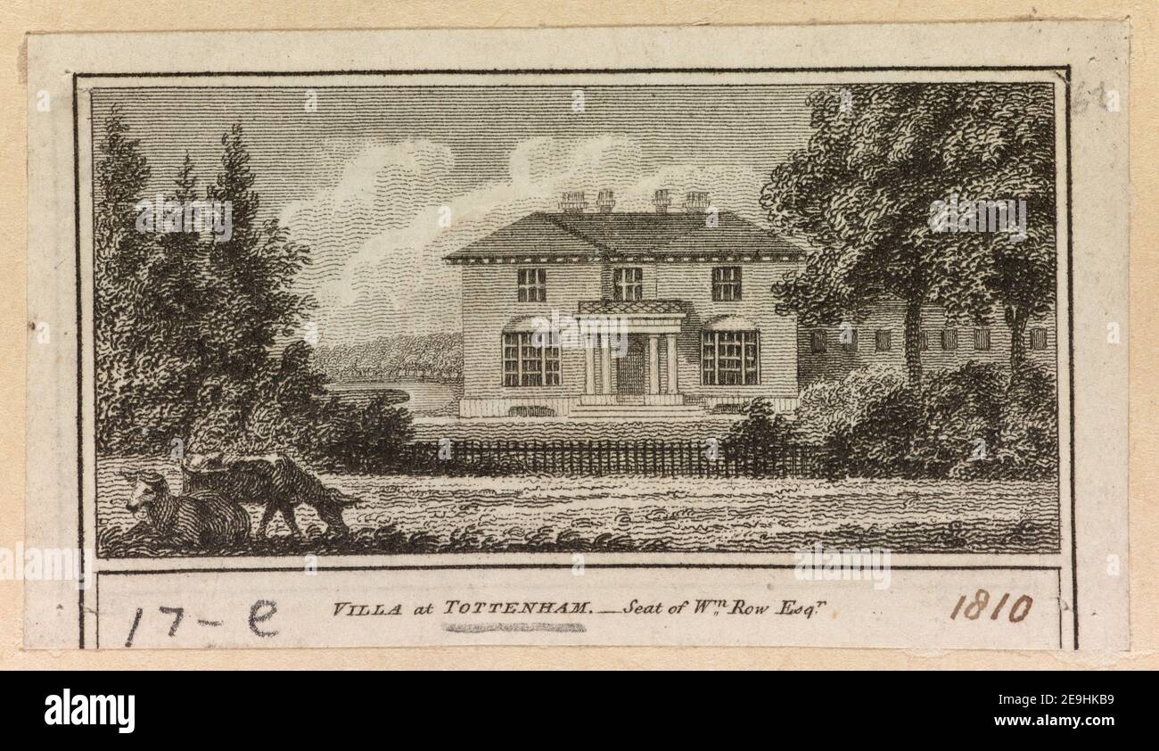 VILLA in TOTTENHAM. Visual Material information: Titel: VILLA in TOTTENHAM. - ; 30,17.e. Ort der Veröffentlichung: [London] Verlag: [W. Peacock]., Erscheinungsdatum: [1810] Objekttyp: 1 Druckmedium: Radierung Maße: Blatt 3,9 x 6,7 cm [getrimmt innerhalb Plattenmark]. Ehemaliger Besitzer: George III., König von Großbritannien, 1738-1820 Stockfoto