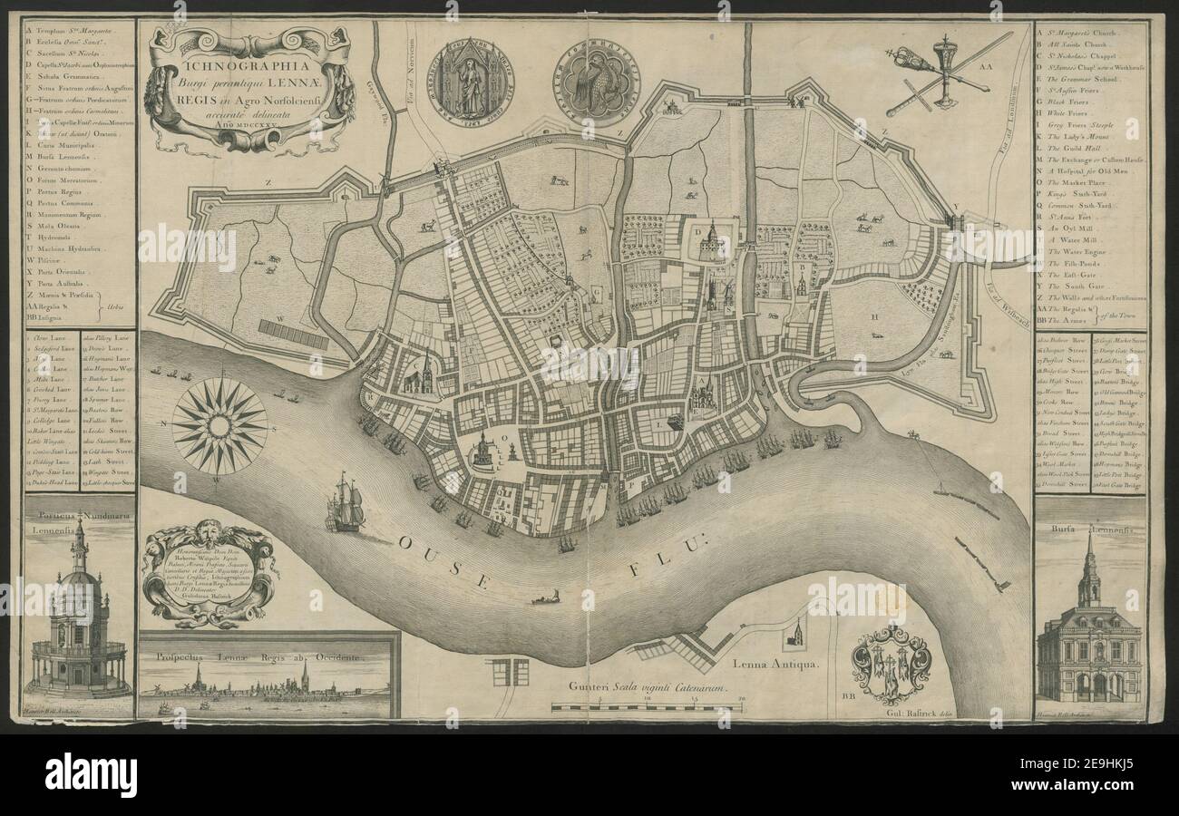 ICHONOGRAPHIA Burgi perantiqui LENN√Ü REGIS Autor Rastrick, William 31.(28.) Ort der Veröffentlichung: [London] Verlag: [W. Rattrick?] Veröffentlichungsdatum: [1725 c.] Objekttyp: 1 Karte Medium: Kupferstich Maße: 44,3 x 71,6 cm ehemaliger Besitzer: George III, König von Großbritannien, 1738-1820 Stockfoto