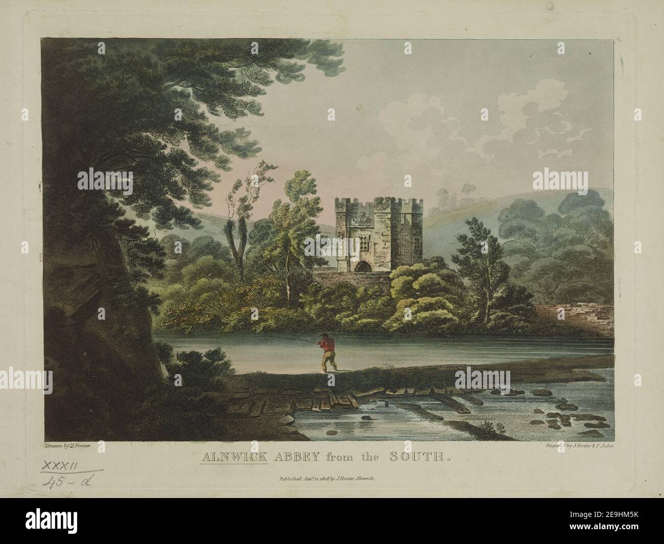 ALNWICK ABBEY aus DEM SÜDEN. /. Autor Jukes, Francis 32,45.d. Erscheinungsort: [Alnwick] Verlag: Pubd Jany 12 1808 by J. Forster Alnwick., Erscheinungsdatum: [Januar 12 1808] Objekttyp: 1 Druckmedium: Aquatinta und Radierung mit Handkolorierung Maße: Platemark 20,8 x 26,3 cm, auf Blatt 22 x 29,5 cm ehemaliger Besitzer: George III., König von Großbritannien, 1738-1820 Stockfoto