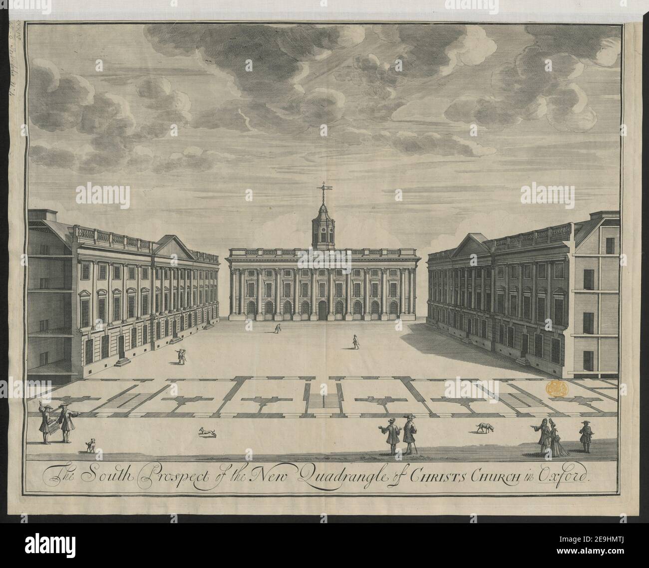 Der Südprospekt der New Quadrangle of CHRISTS CHURCH in Oxford. Autor Kip, Johannes 34,45.o. Erscheinungsort: [London] Verlag: [David Mortier] Erscheinungsdatum: [1707] Objekttyp: 1 Druckmedium: Radierung Maße: Platemark 47,0 x 59,4 cm, auf Blatt 48,6 x 61,0 cm Ex-Besitzer: George III, King of Great Britain, 1738-1820 Stockfoto