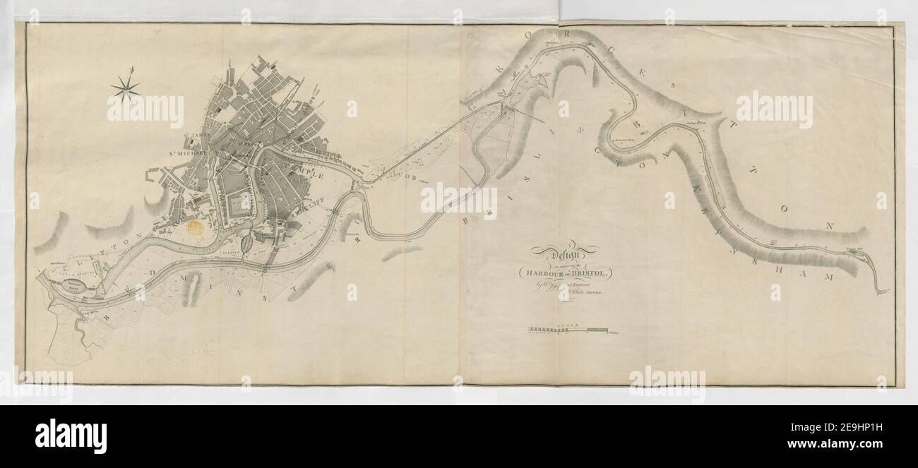 Design zur Verbesserung des HAFENS VON BRISTOL Autor Jessop, William 37,36. Erscheinungsort: [London] Verlag: [William Faden] Erscheinungsdatum: [1803.] Objekttyp: 1 Karte Maße: 45 x 108 cm ehemaliger Besitzer: George III., König von Großbritannien, 1738-1820 Stockfoto