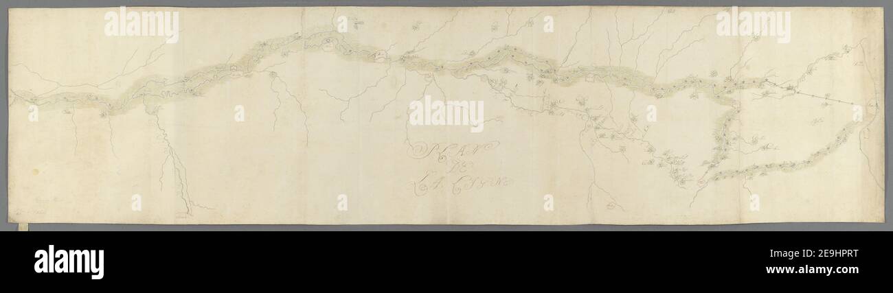 Plan de la Ligne. Karteninformationen: Titel: Plan de la Ligne. 103,41. Erscheinungsdatum: [Zwischen 1690 und 1740] Objekttyp: 1 Karte Medium: Handschrift Maße: Ca. 62 x 253 cm ehemaliger Besitzer: Georg III., König von Großbritannien, 1738-1820 Stockfoto