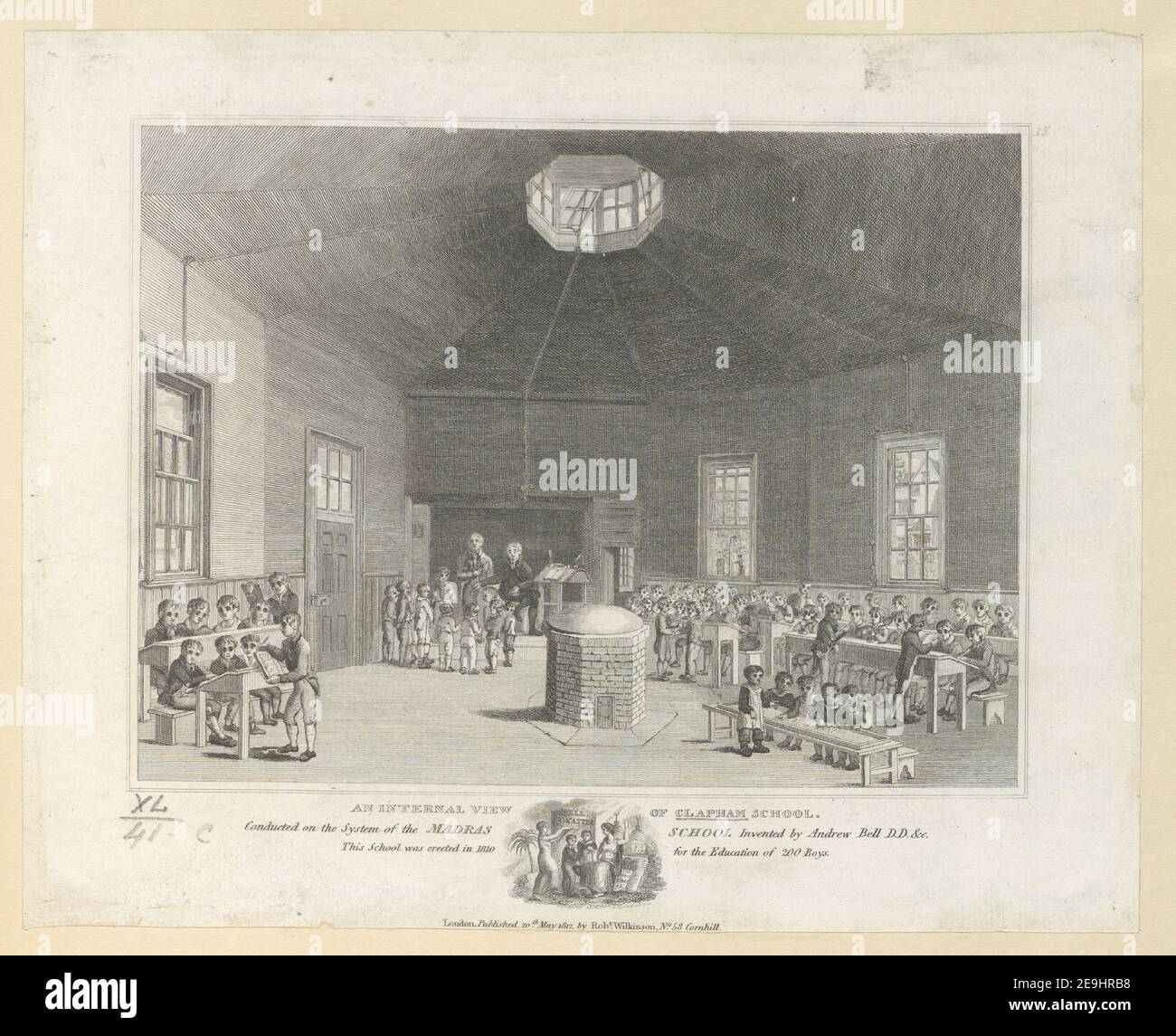 EINE INNERE ANSICHT DER CLAPHAM SCHULE. Autor Howlett, Bartholomew 40,41.c. Erscheinungsort: London Verlag: Erschienen am 20. Mai 1812, von Robert Wilkinson Nr. 58 Cornhill., Erscheinungsdatum: [1812] Objekttyp: 1 Print Medium: Radierung Maße: Blatt 18,8 x 23,5 cm [getrimmt innerhalb Platemark] Ex-Besitzer: George III, King of Great Britain, 1738-1820 Stockfoto