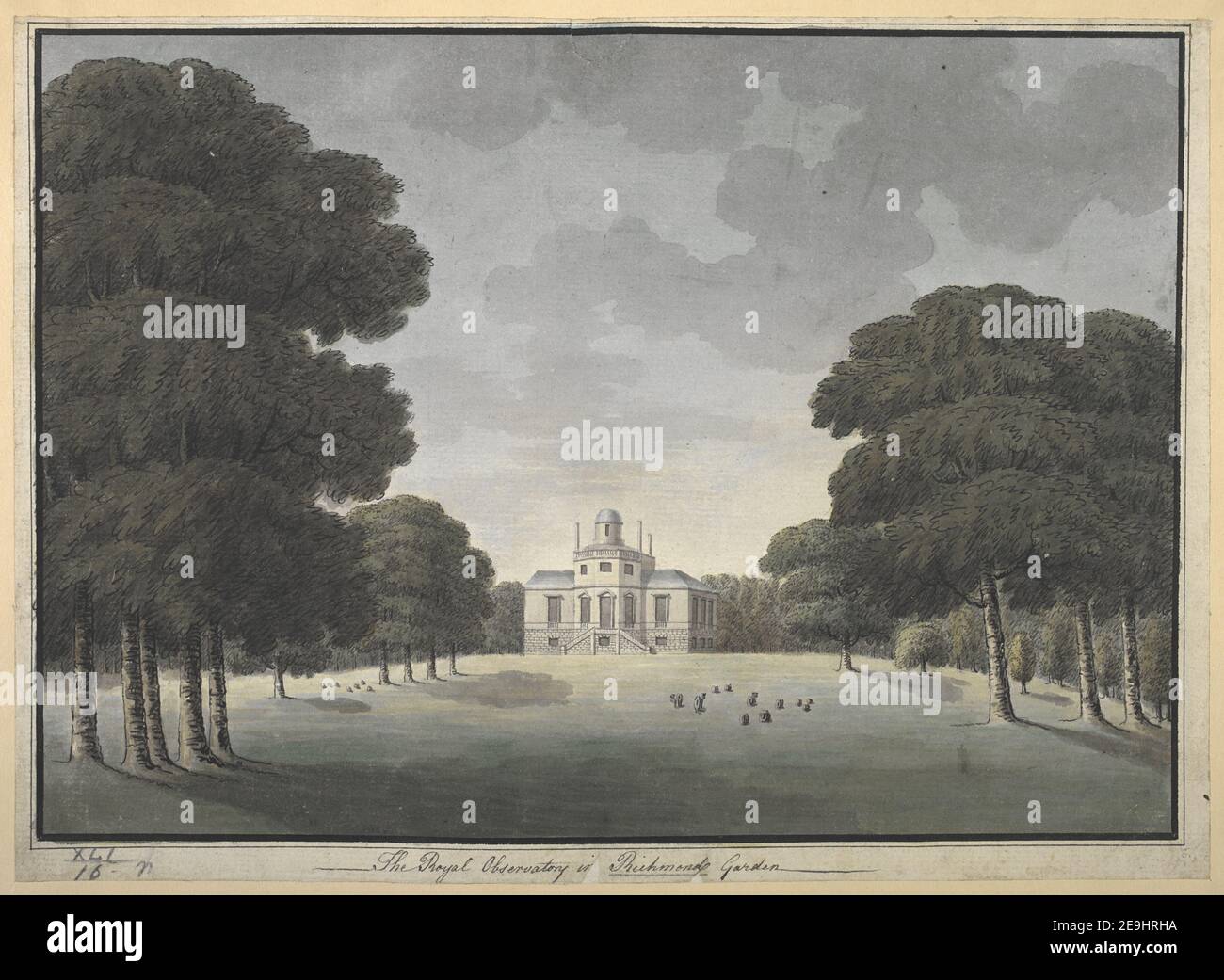 Das Royal Observatory im Richmond Garden. Autor Spyers, John. 41,16.r. Erscheinungsdatum: [Zwischen 1770-1790] Objekttyp: 1 Zeichnung Medium: Feder und schwarze Tinte mit Aquarell Maße: Blatt 23,8 x 33 cm Ex-Besitzer: George III, King of Great Britain, 1738-1820 Stockfoto