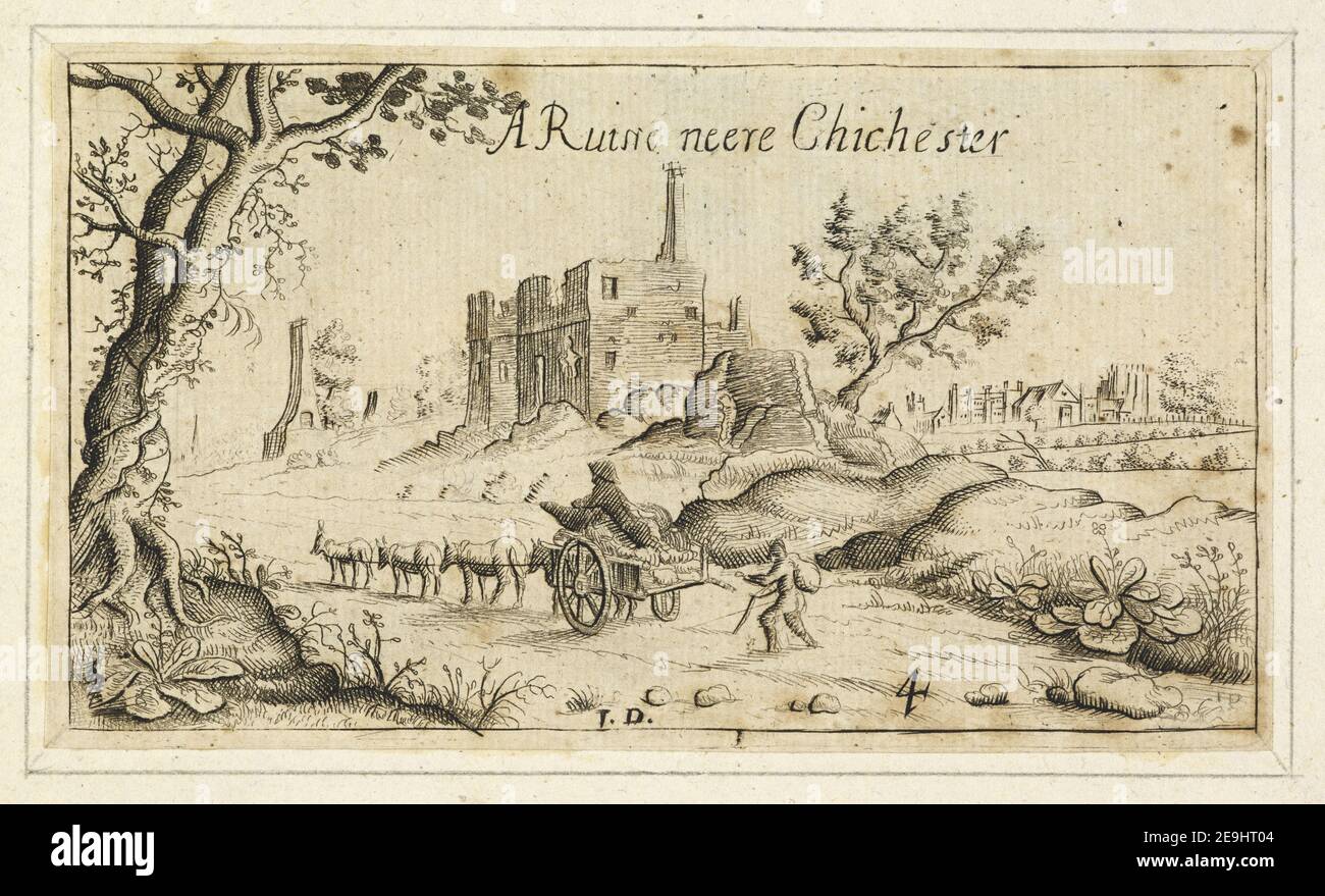 Ein Ruine neere Chichester. Autor Dunstall, John 42,19.a,4. Erscheinungsort: [Um 1660] Objekttyp: 1 Druckmedium: Radierung Maße: Blatt 7,8 x 13,4 cm ehemaliger Besitzer: George III, König von Großbritannien, 1738-1820 Stockfoto