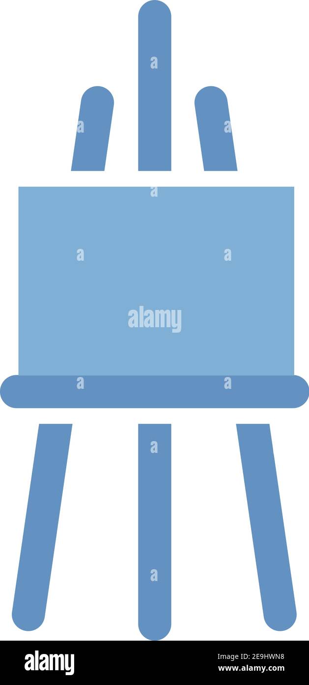 Blauer Malständer, Illustration, Vektor auf weißem Hintergrund. Stock Vektor