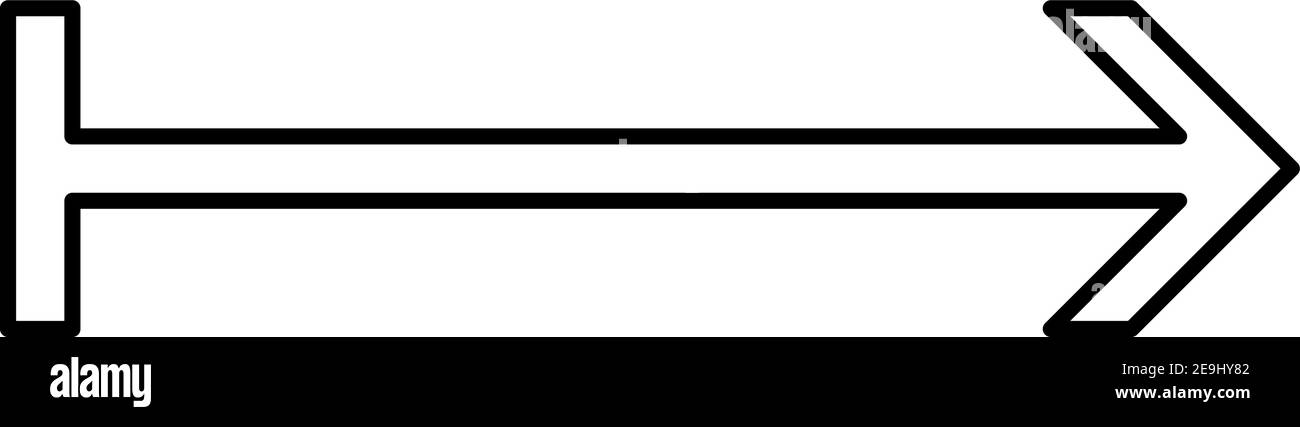 Pfeil nach rechts mit geradem Linienschwanz, Illustration, Vektor auf weißem Hintergrund. Stock Vektor