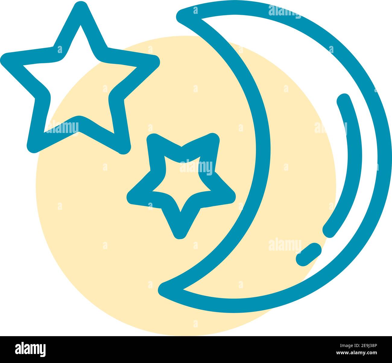 Mond und Sterne, Illustration, Vektor auf weißem Hintergrund. Stock Vektor