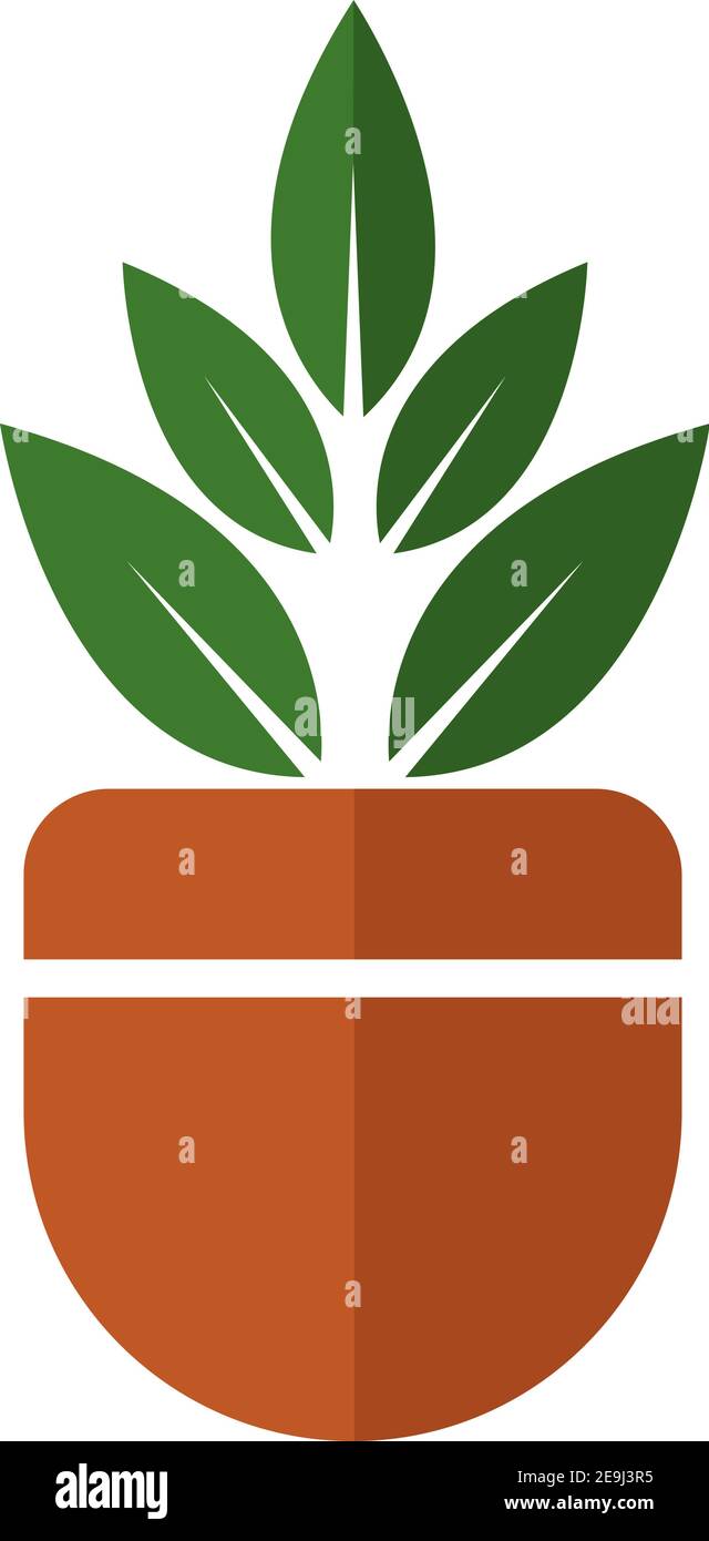 Selbst gewachsene Pflanze in einem Topf, Illustration, Vektor auf weißem Hintergrund. Stock Vektor Selbst gewachsene Pflanze in einem Topf, Illustration, Vektor auf weißem Hintergrund. Stock Vektor