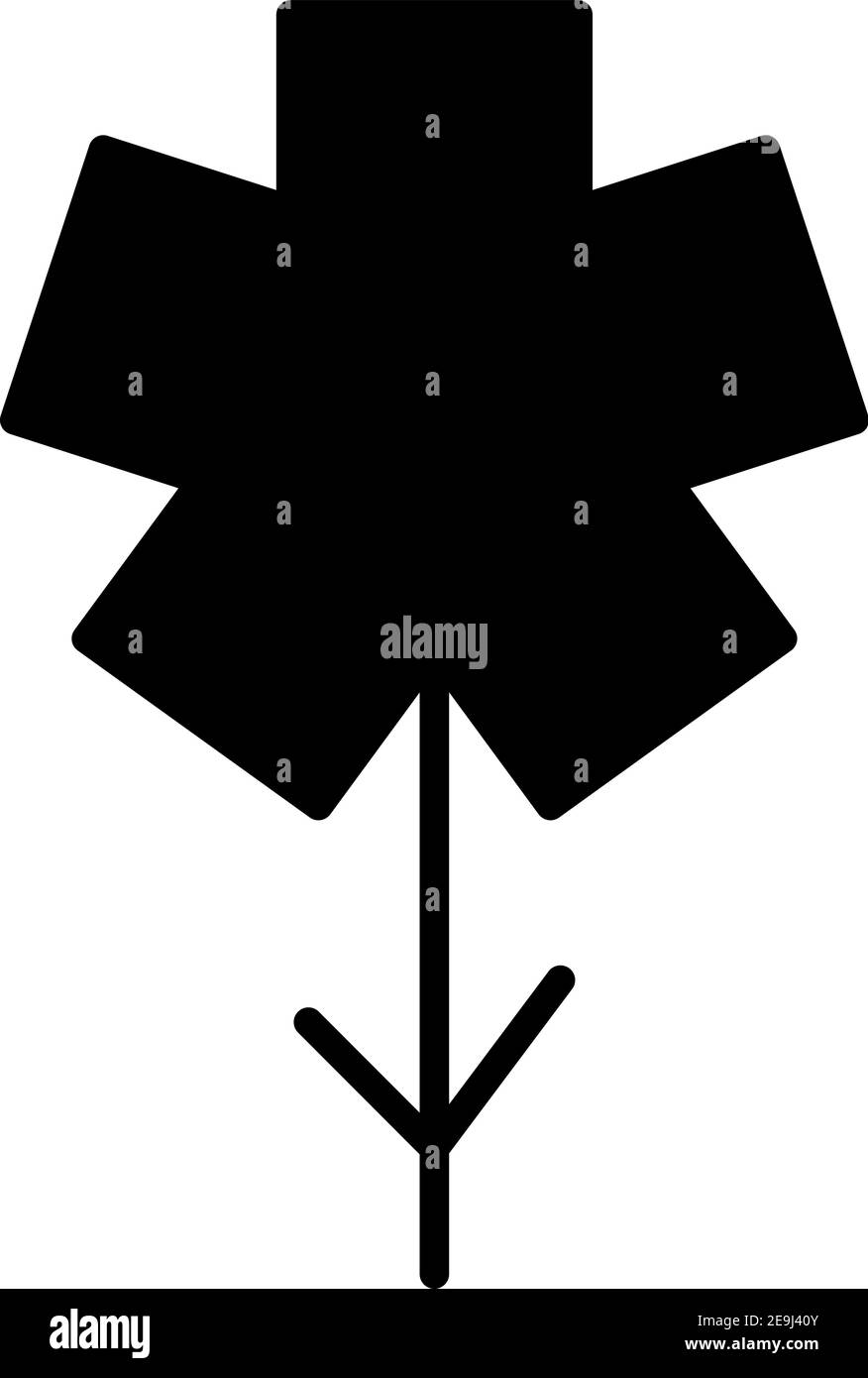 Blume mit schwarzen Blütenblättern, Illustration, Vektor auf weißem Hintergrund. Stock Vektor