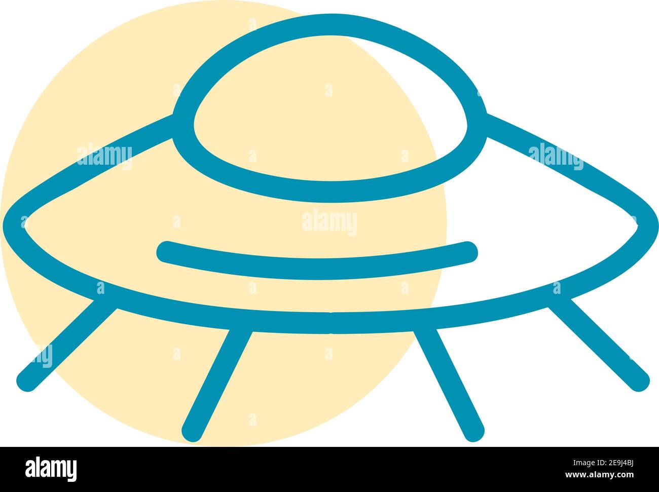 Mystisches UFO, Illustration, Vektor auf weißem Hintergrund. Stock Vektor