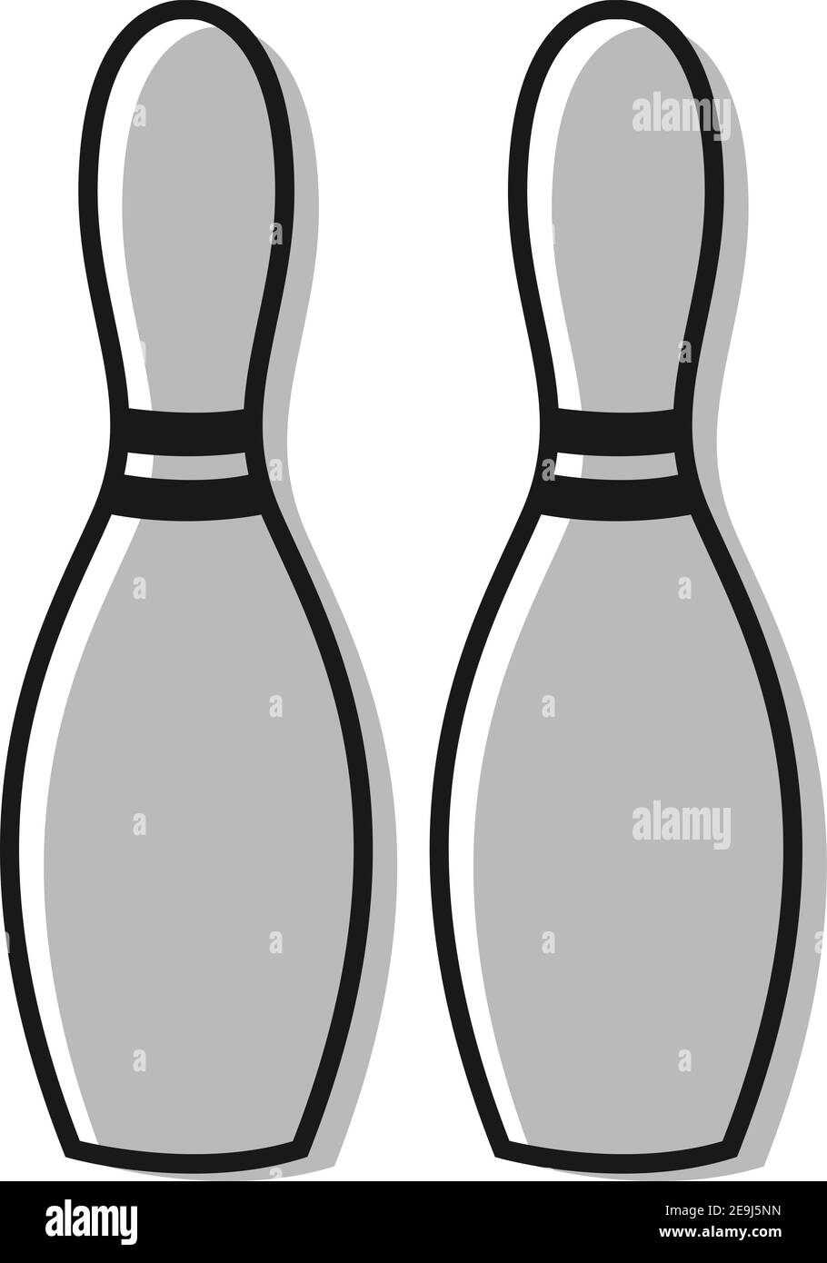 Bowling Pins, Illustration, Vektor auf weißem Hintergrund. Stock Vektor