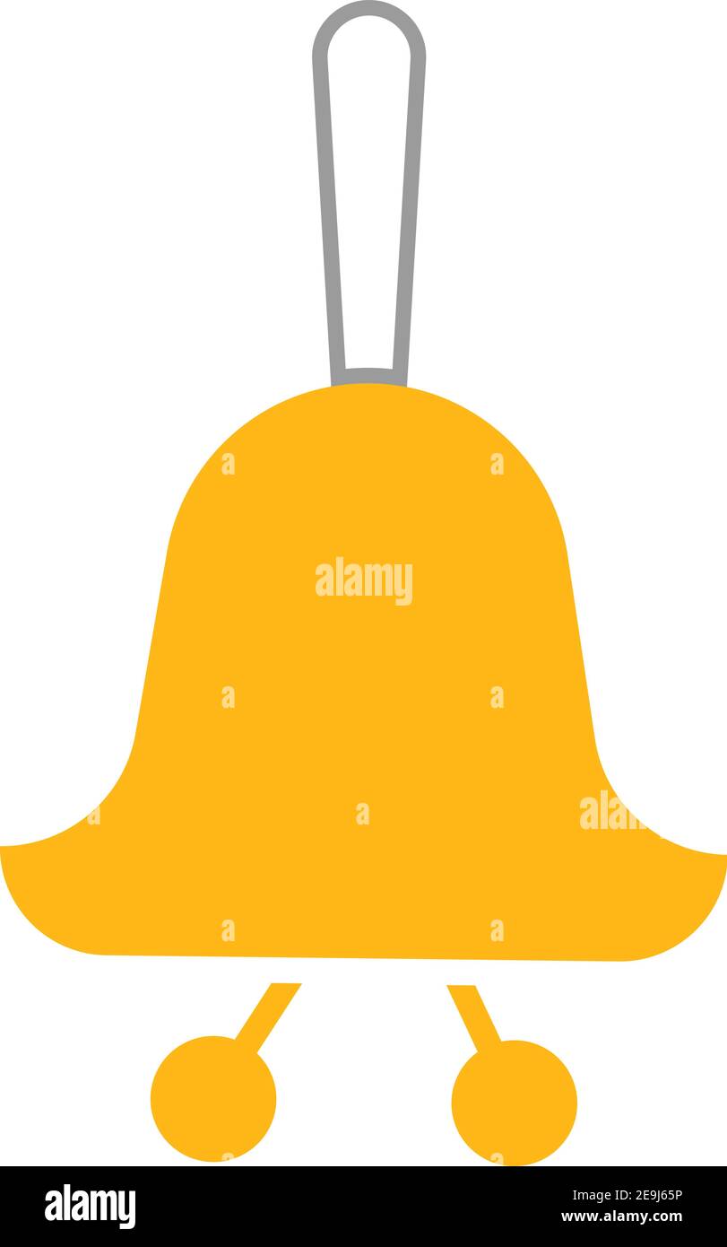 Schulglocke, Illustration, Vektor auf weißem Hintergrund. Stock Vektor