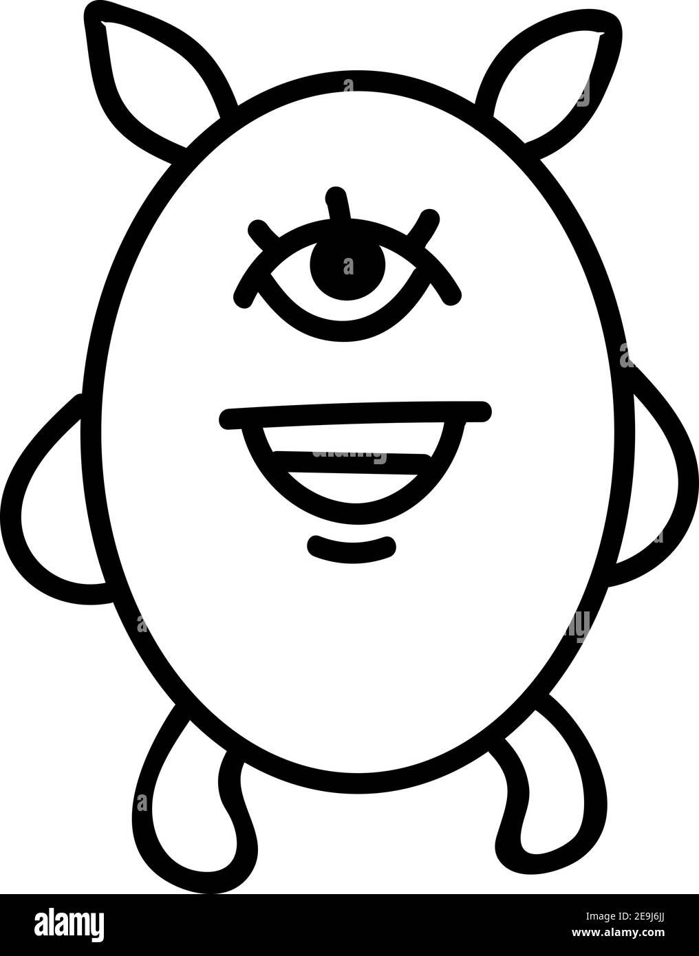 Aufgeregt kleines Monster, Illustration, Vektor auf weißem Hintergrund. Stock Vektor