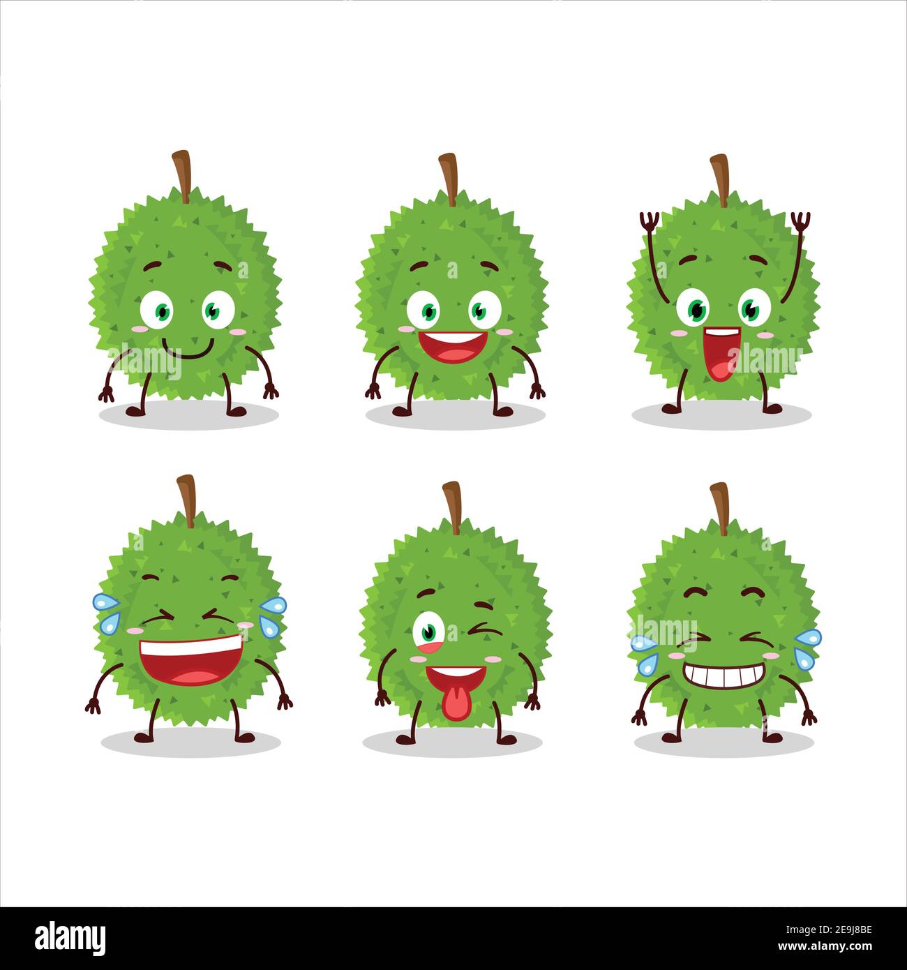 Cartoon-Charakter von Durian mit Lächeln Ausdruck. Vektorgrafik Stock Vektor