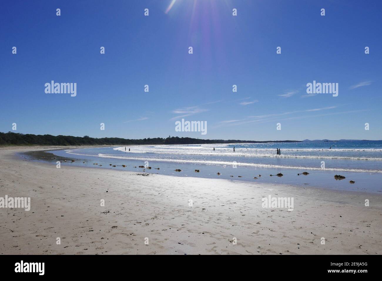 Woolgoolga Strand an einem schönen Tag Stockfoto Woolgoolga Strand an einem schönen Tag Stockfoto