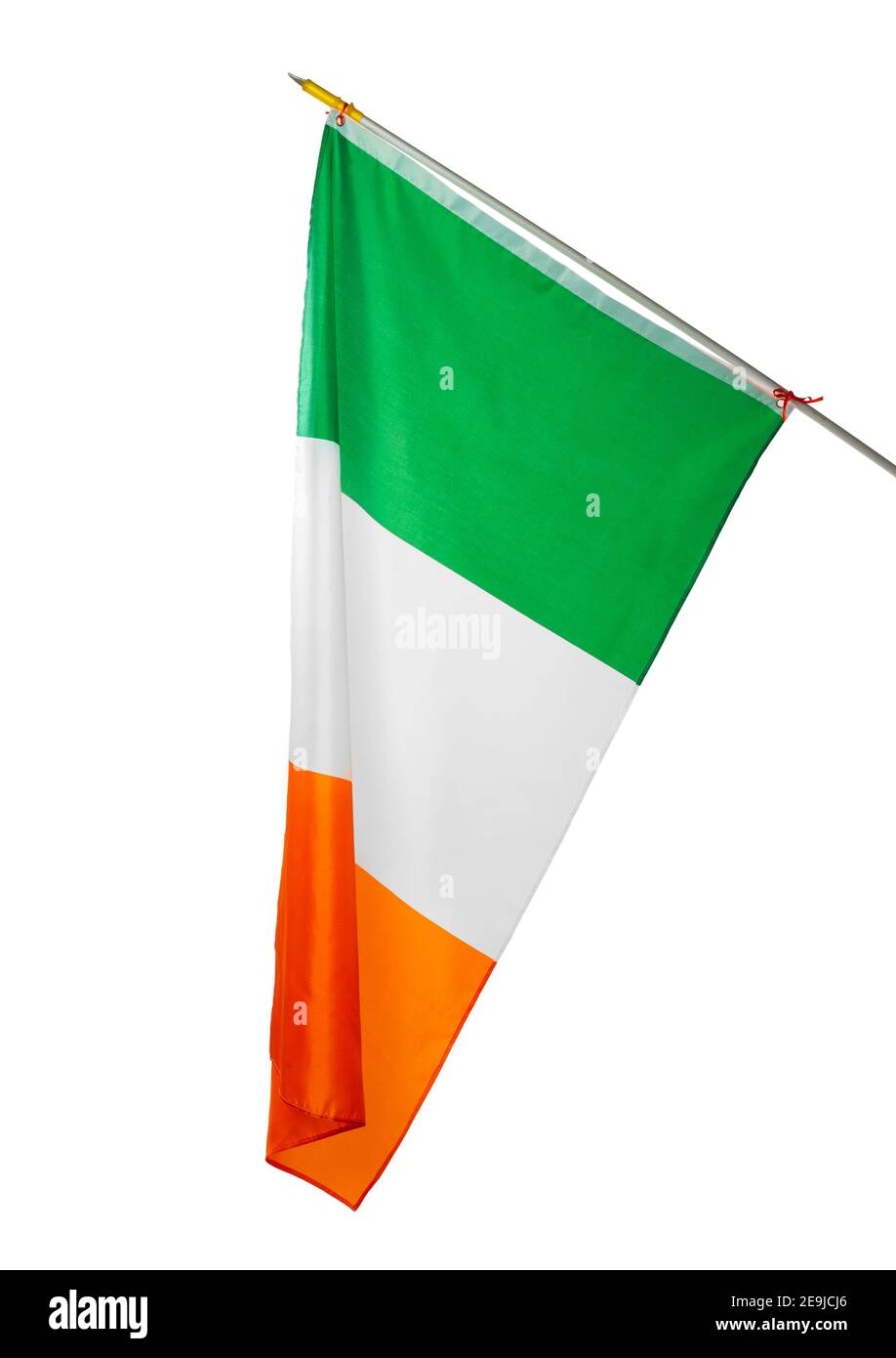 Nationalflagge von Irland isoliert auf weißem Hintergrund Stockfoto