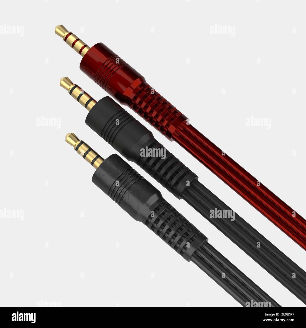 3,5mm Stereo-Buchse Nahaufnahme Szene isoliert auf Hintergrund. Ideal für große Publikationen oder Druck. 3D Rendering - Illustration Stockfoto