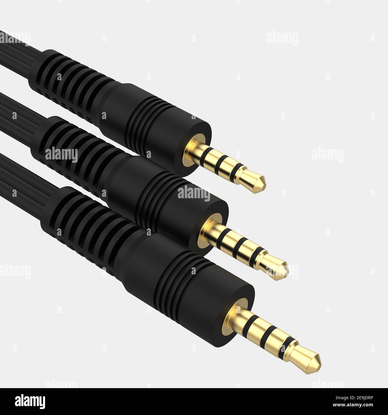 3,5mm Stereo-Buchse Nahaufnahme Szene isoliert auf Hintergrund. Ideal für große Publikationen oder Druck. 3D Rendering - Illustration Stockfoto