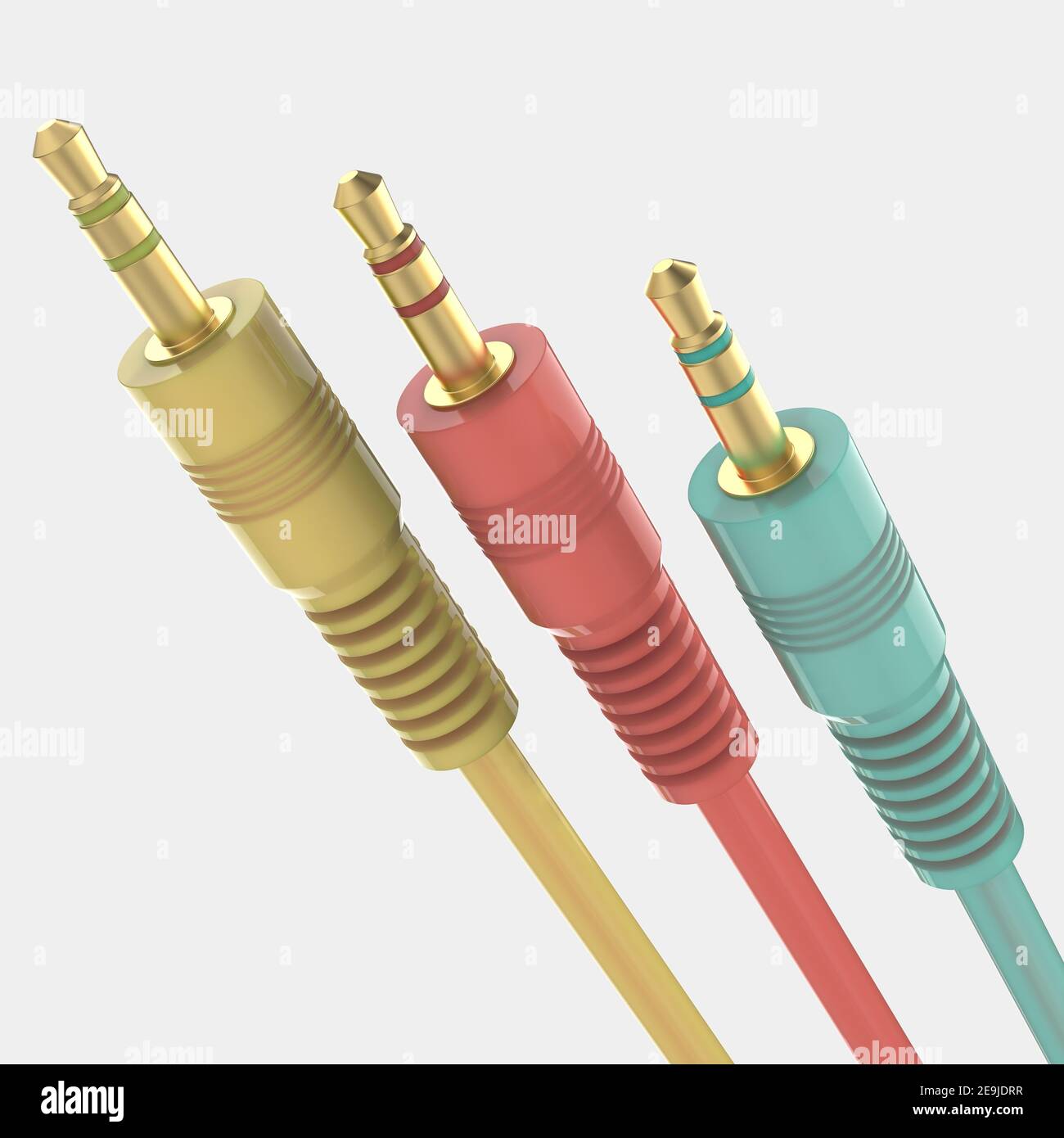 3,5mm Stereo-Buchse Nahaufnahme Szene isoliert auf Hintergrund. Ideal für große Publikationen oder Druck. 3D Rendering - Illustration Stockfoto