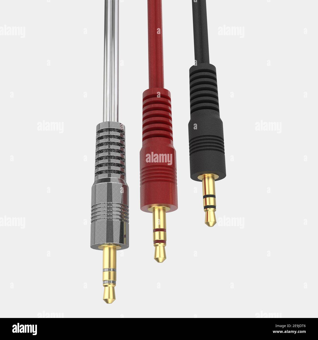 3,5mm Stereo-Buchse Nahaufnahme Szene isoliert auf Hintergrund. Ideal für große Publikationen oder Druck. 3D Rendering - Illustration Stockfoto