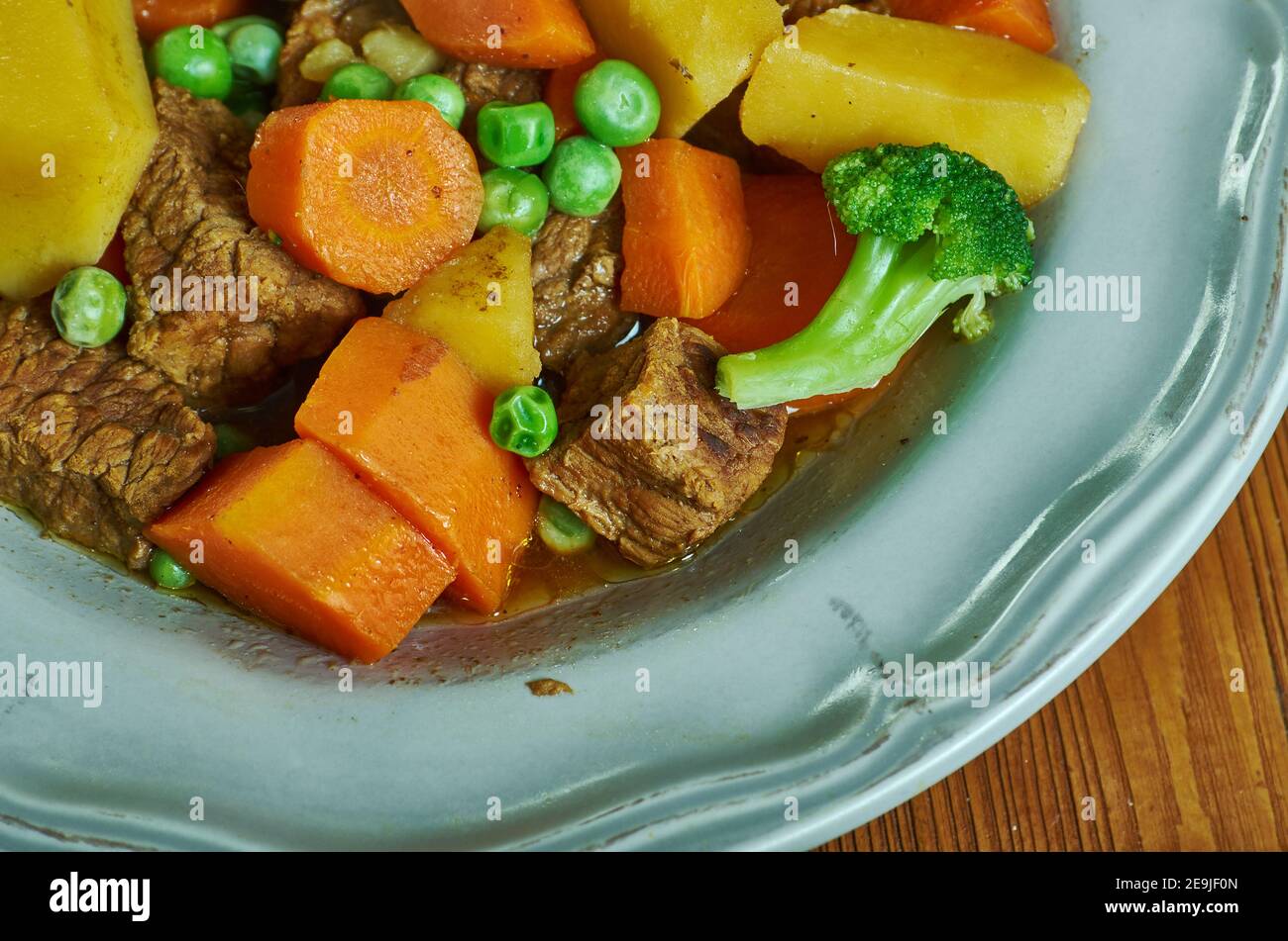 Kompir mandza - einfacher nordmazedonischer Kartoffeleintopf Stockfoto