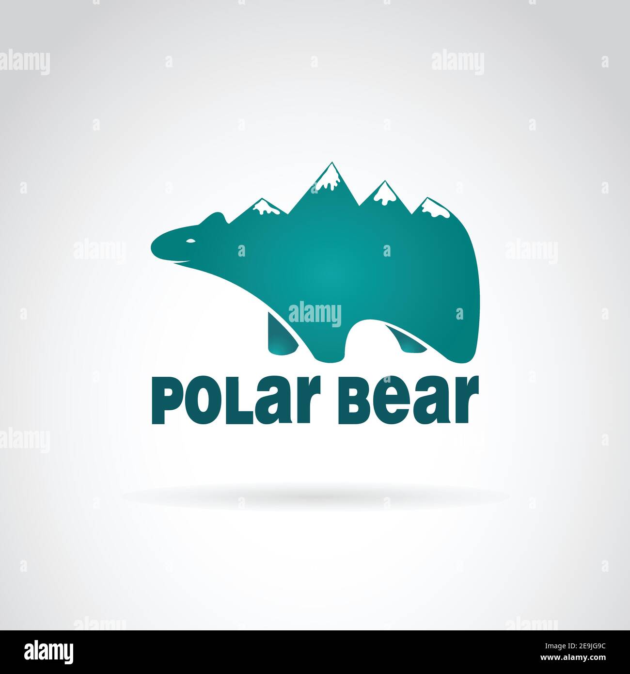 Vektor des Bären mit Bergen auf dem Rücken. Eisbär. Leicht editierbare Vektorgrafik mit Ebenen. Wilde Tiere. Stock Vektor