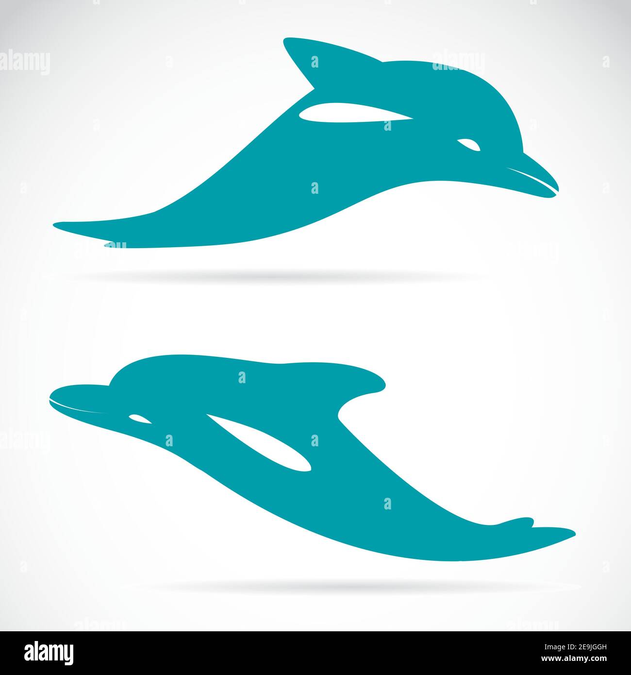 Vektorbild eines Delphins auf weißem Hintergrund. Leicht editierbare Vektorgrafik mit Ebenen. Wilde Tiere. Stock Vektor