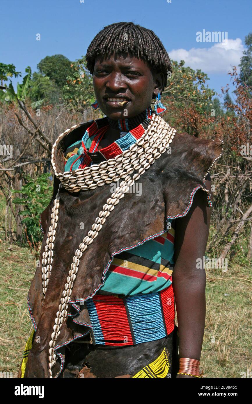 Banna Tribe Woman, Key Afer, Äthiopien Stockfoto