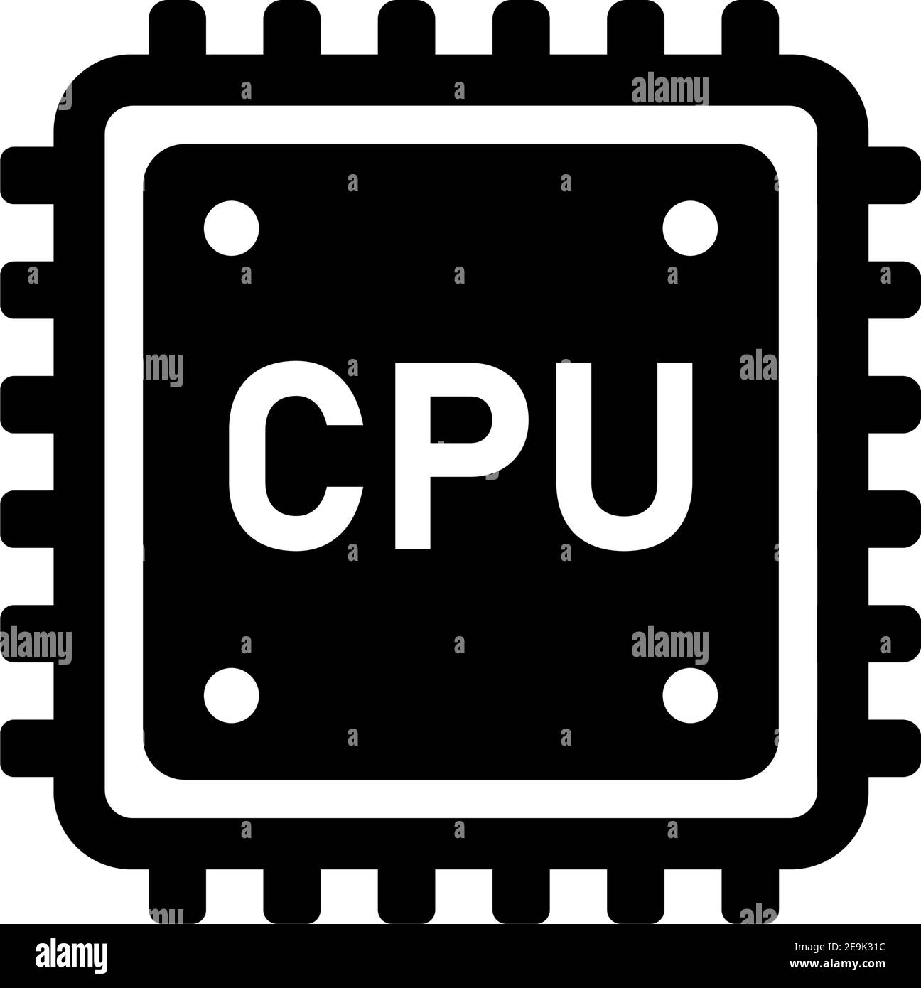 Abbildung des Computer-CPU-Vektorsymbols Stock Vektor