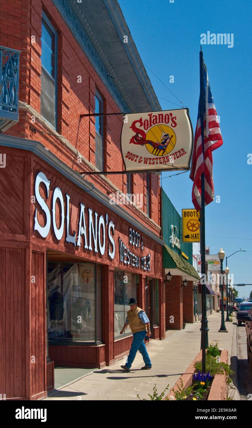 Geschäfte in der 2nd Street in Raton, New Mexico, USA Stockfoto