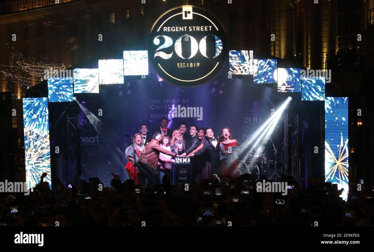 14. Nov 2019 - London, England, UK - Regent Street Christmas Lights Switch-On, Regent Street Fotoausstellungen: Jamie Theakston, Amanda Holden, Maisie Peter Stockfoto