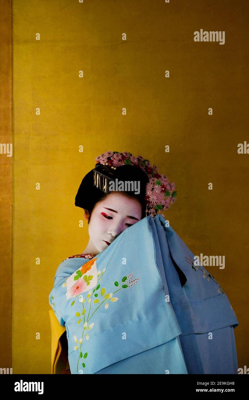 Geisha in ihrem Okiya, (Geisha Home), Kyoto. Stockfoto