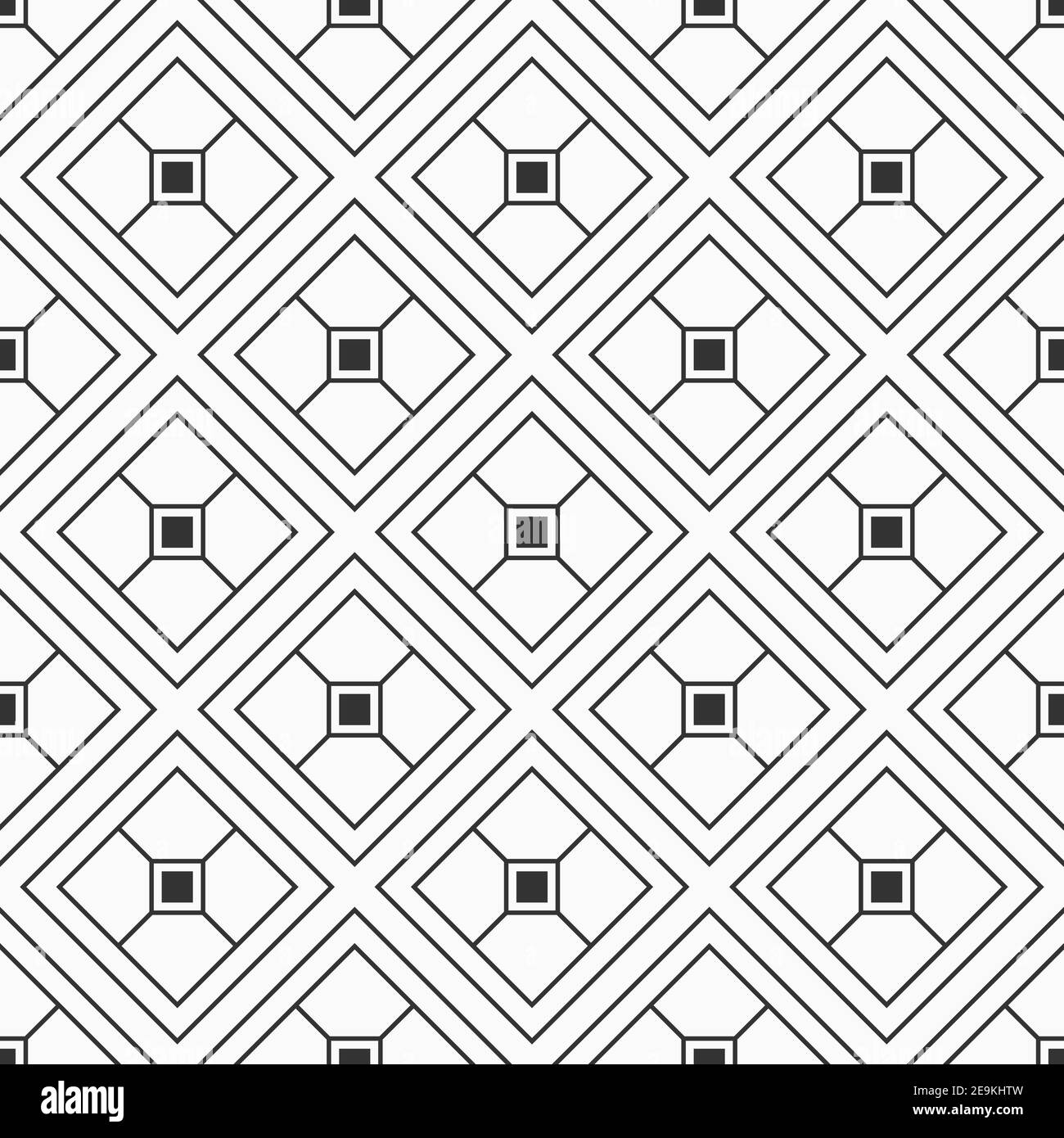 Abstraktes nahtloses Rautenmuster. Moderne, stylische Textur. Geometrische Kacheln werden wiederholt. Vektor monochromer Hintergrund. Stock Vektor